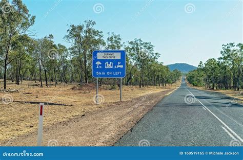 Survive this Drive Highway Sign Indicating Rest Stop Ahead Stock Image ...