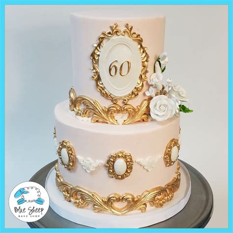 Pink and Gold Vintage 60th Birthday Cake NJ | 60th birthday cakes, Gold birthday cake, Pink ...