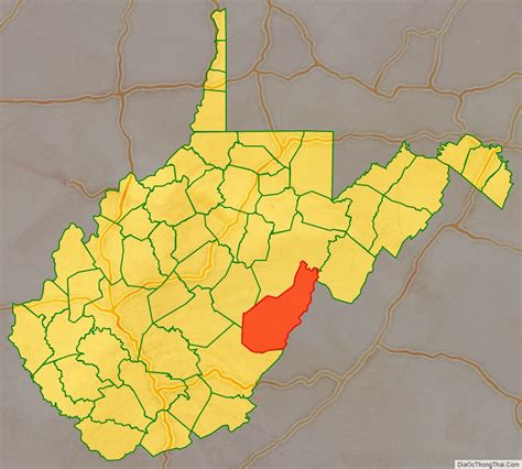 Map of Pocahontas County, West Virginia - Thong Thai Real