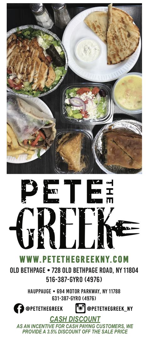 Menu - Pete The Greek – Gyro, Falafel, Pita