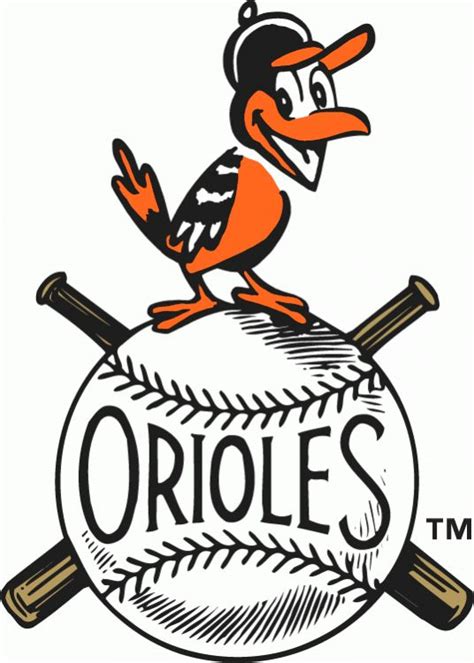 Baltimore Orioles Primary Logo (1954) - A smiling oriole perched on a baseball | the yard ...