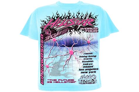 Hellstar Neuron Tour T-Shirt Light Blue - FW23 - GB