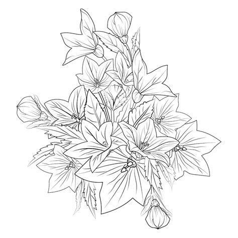 Premium Vector | Bellflower tattoo simple bellflower tattoo doodle ...