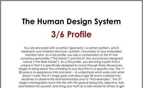 3 6 Profile Human Design - template