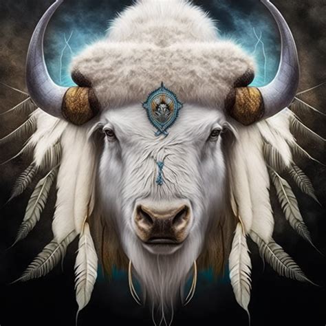 Sacred White Buffalo Native American Art Print or Canvas - Etsy