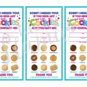 LBB Girl Scout Cookie Door Signs sorry We Missed You No | Etsy