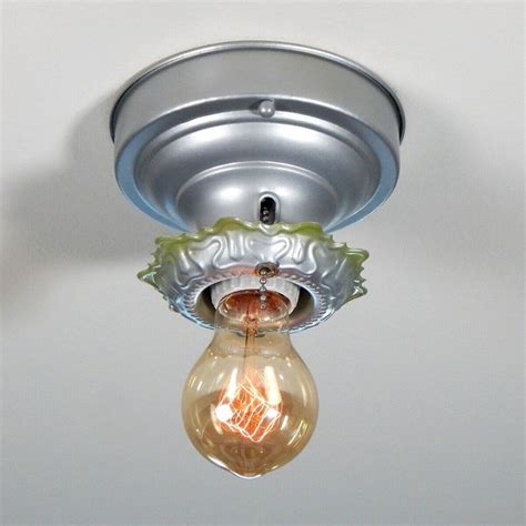 Antique Flush Mount Pull Chain Equipped Ceiling Light Fixture | eBay in ...