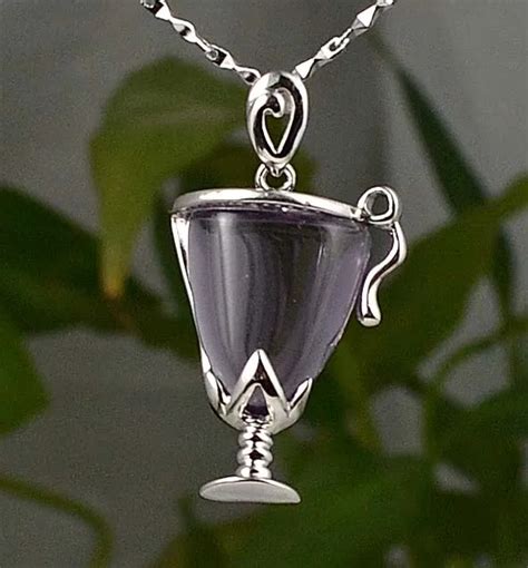 Guarantee Plain 925 Sterling Silver, Red Wine Cup Crystal pendant, 30 ...