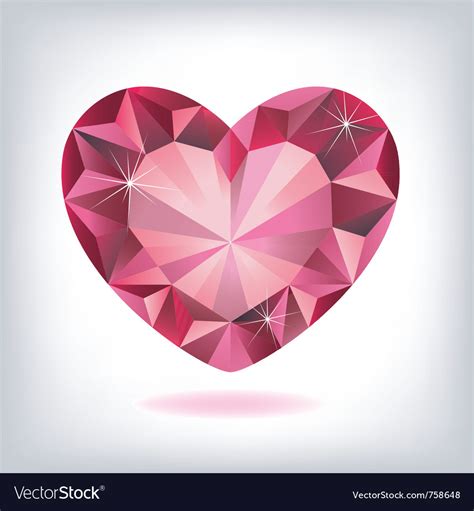 Ruby heart-shaped Royalty Free Vector Image - VectorStock