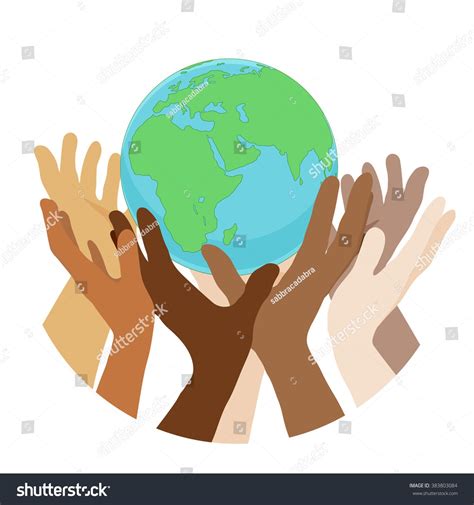 Hands Earth People World Holding Globe Stock Vector (Royalty Free ...