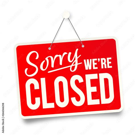 Sorry we're closed Stock Vector | Adobe Stock