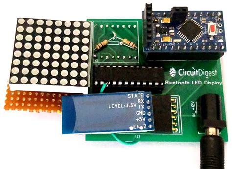 Bluetooth Controlled 8x8 LED Matrix Sign Board Display Circuit on PCB using Arduino