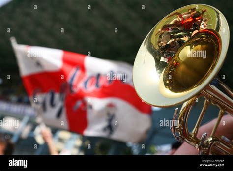 "barmy army" "cricket fan" fans england flags flag Stock Photo - Alamy