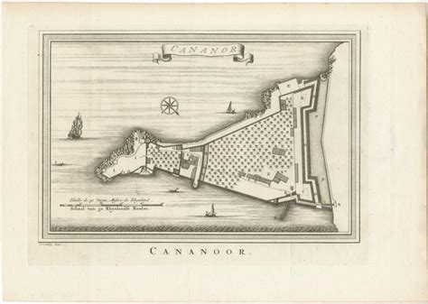 Antique Print of Cannanore Fort, Kerala, India For Sale at 1stDibs