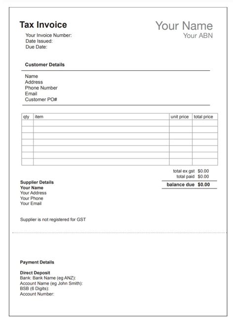 Tax Invoice Template | Free Word Templates