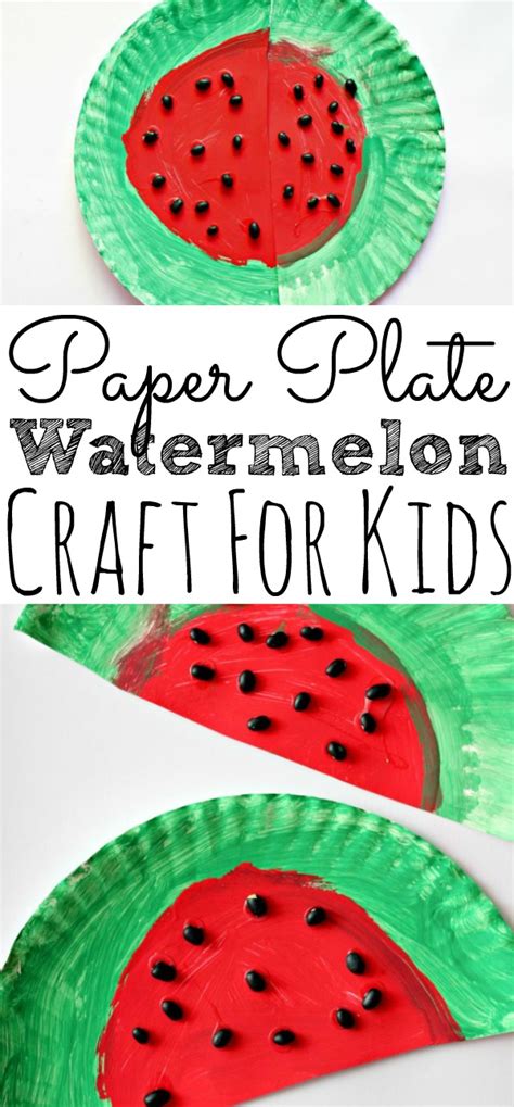 Easy Paper Plate Watermelon Kids Craft Perfect For Summer