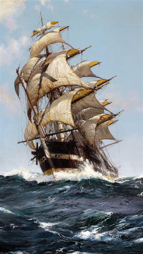 sailor, Montague Dawson, Artwork, Classic art, Painting, Sailing ship ...