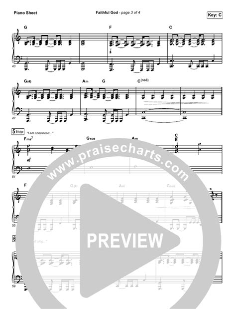 Faithful God Piano Sheet (No Vocals) - I Am They | PraiseCharts