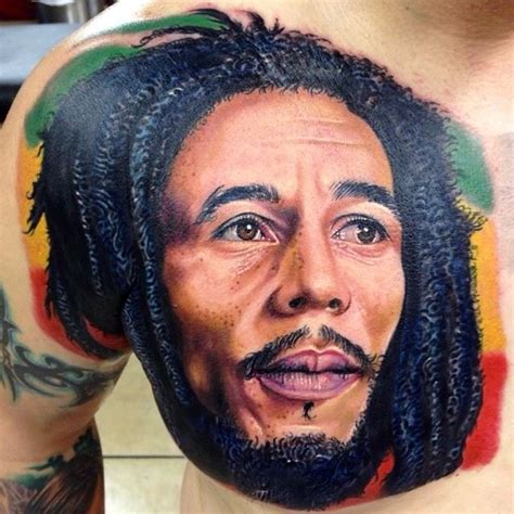 Bob Marley- tattoos by Roman | Portrait, Bob marley, Rasta tattoo