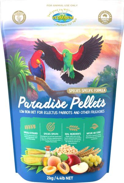 VETAFARM Paradise Pellets Bird Food for Parrots, 4.4-lb bag - Chewy.com