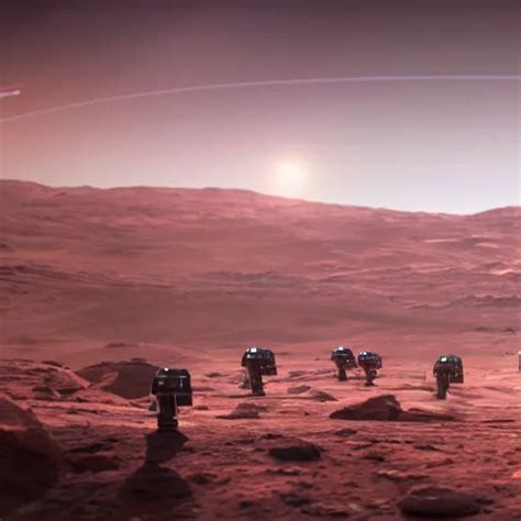 Elon Musk looking at his army of robots on Mars, | Stable Diffusion ...