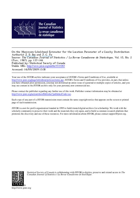 (PDF) Likelihood Principle and Maximum Likelihood Estimator of Location Parameter for Cauchy ...