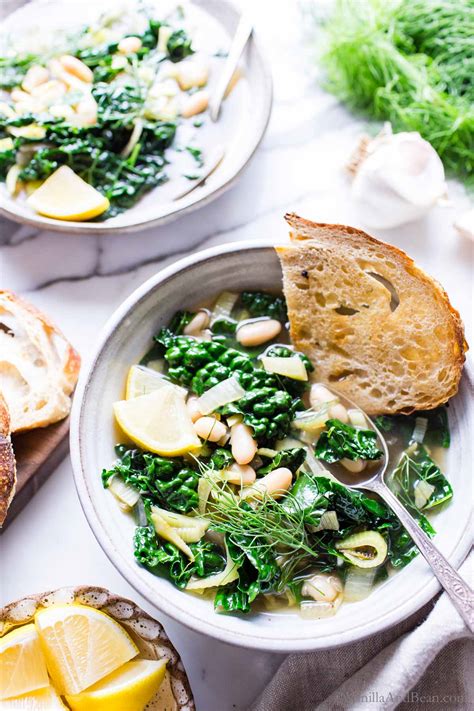 Lemon-Garlic White Bean, Kale and Fennel Soup Recipe