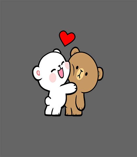 Cute Teddy Bear Lover Hug Kiss Love Milk Mocha Valentines Digital Art by Tigerl Havan - Fine Art ...