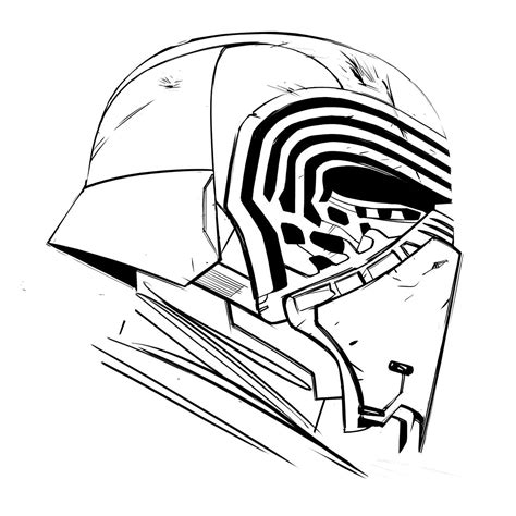 Kylo Ren Helmet Drawing at PaintingValley.com | Explore collection of ...