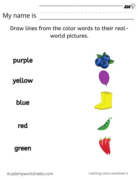 Learning Color Words and Colors - Spelling Colors - Academy Worksheets