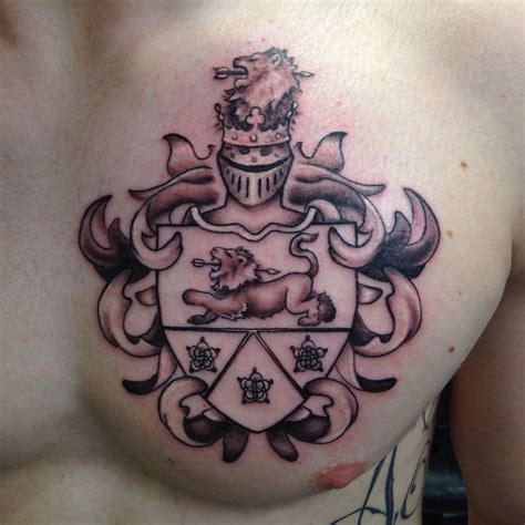 Family Crest tattoo done by Chris Hornsby