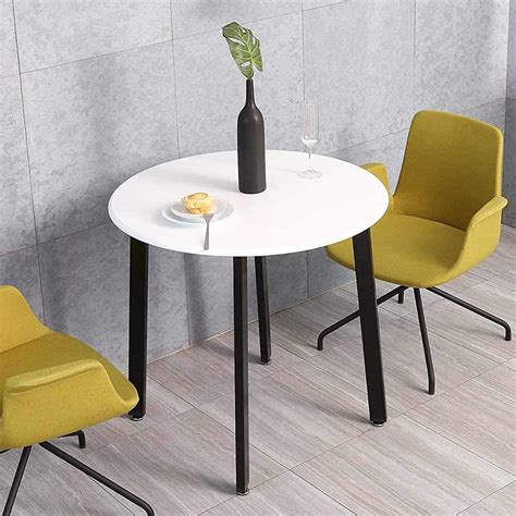 FITUEYES Round Dining Table for Small Spaces, White/Black - Walmart.com - Walmart.com
