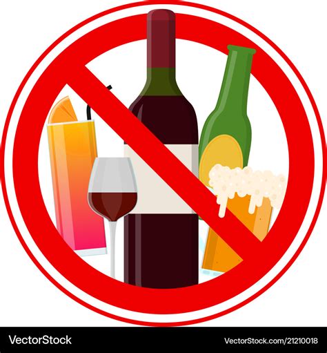 No alcohol sign Royalty Free Vector Image - VectorStock