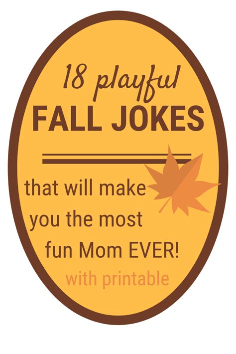 Fall Jokes for Kids | PRINTABLE Funny and Silly Fall Jokes