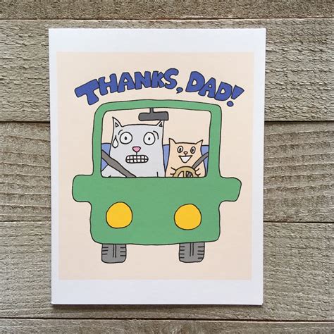 Cat Fathers Day Card Cat Dad Dad of Teen Cat Greeting - Etsy