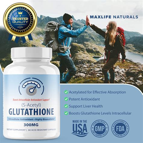 Buy S-Acetyl L-Glutathione 300mg PER Capsule 60 Caps, Extra Strength (Acetylated Glutathione) S ...