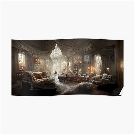 "Interior of a Highly Detailed of Haunted Victorian Mansion " Poster for Sale by nepharya ...