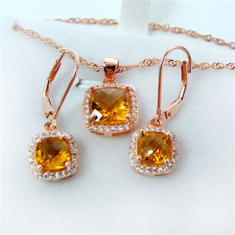 2016 New Natural citrine jewelry set 925 Sterling Silver Jewelry hook ...