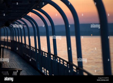 Cruise ship deck at sunset Stock Photo - Alamy