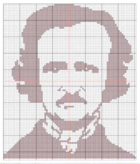 Edgar Allan Poe Silhouette Cross Stitch PDF Pattern - Etsy