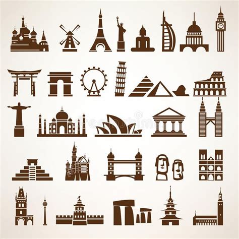 Big Set of World Landmarks and Historic Buildings Editorial Stock Photo ...