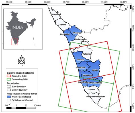 Kerala district map showing the areas worst affected by the 2018 flood. | Download Scientific ...