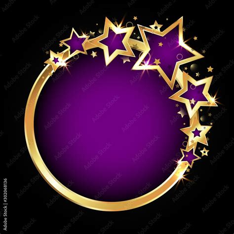 Golden beautiful festive stars frame for congratulations illustration | Photo logo design ...
