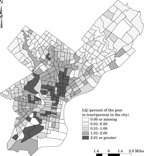 Census Tract Map of the Distribution of the Poor in Philadelphia, 1990 | Download Scientific Diagram