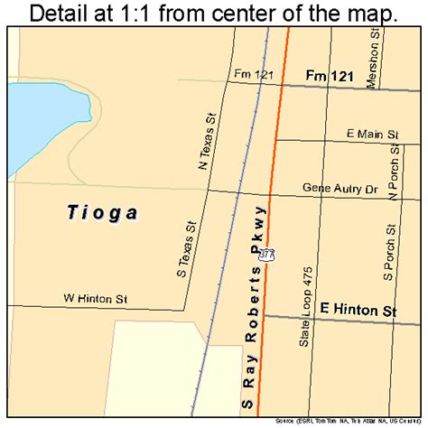 Tioga Texas Street Map 4873112