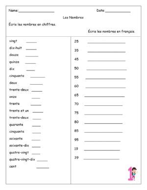 French Numbers (Les Nombres) Worksheets | Made By Teachers