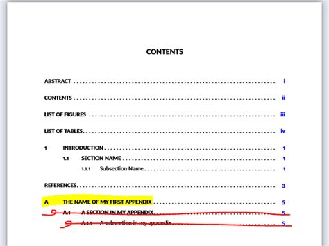 table of contents - Formatting appendices in TOC, report class, with other detailed formatting ...