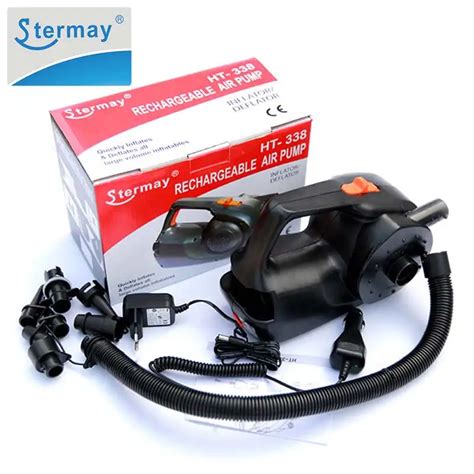 Stermay HT 338 rechargeable pump electric inflatable air pump for inflatable Boat Kayak air bed ...