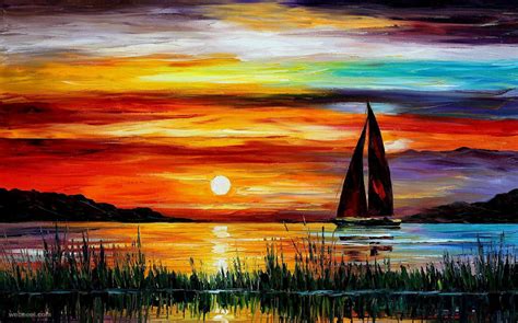 50 Beautiful Sunrise Sunset and Moon Paintings for your inspiration - 24 sunset painting