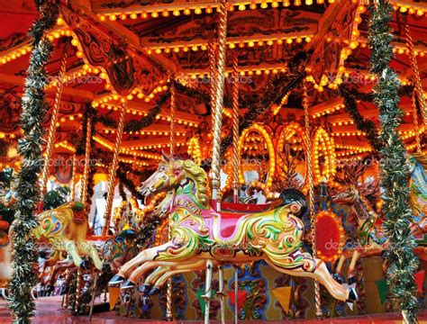 carousel at night | Colorful amusement park at night | Fair rides, Carousel horses, Carousel